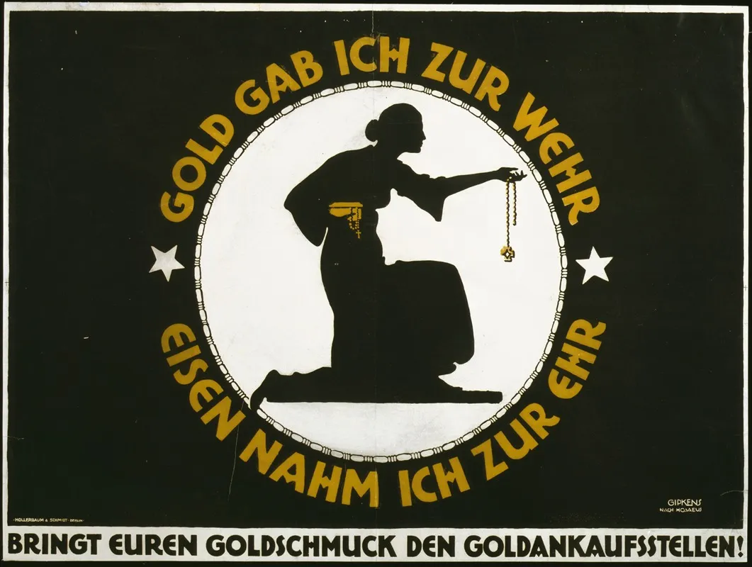 Gold Gab Ich Zur Wehr Eisen Nahm Ich Zur Ehr Wall Art by Julius Gipkens - High-Resolution Digital Print