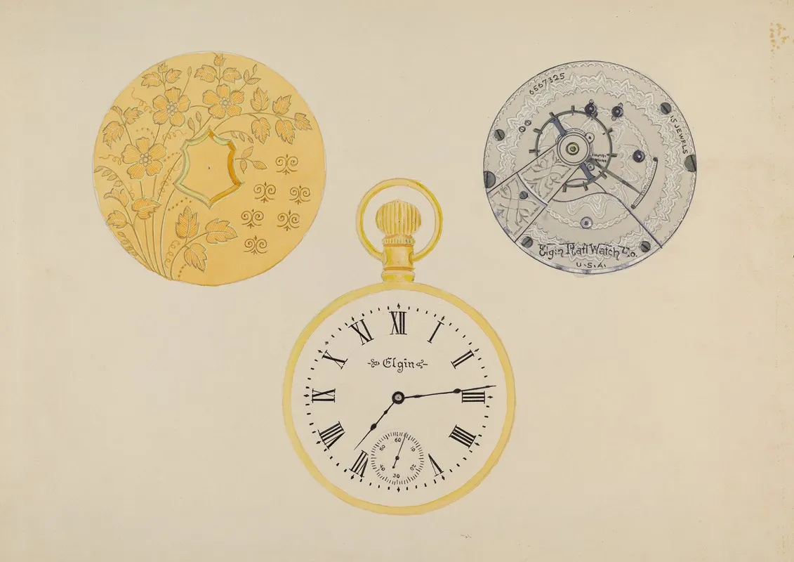 Gold Watch Frame And Case Wall Art by Harry G. Alexander - High-Resolution Digital Print