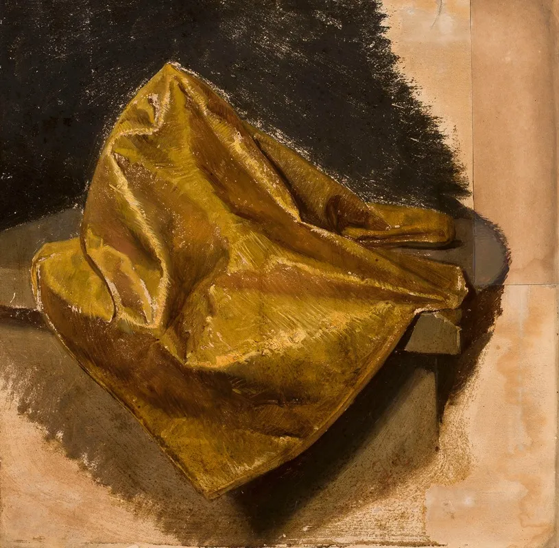 Golden Fabric Study For Mens Attire Wall Art by Jan Matejko - High-Resolution Digital Print
