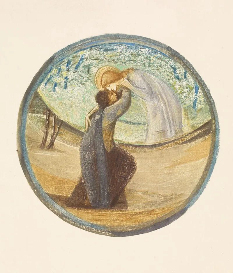 Golden Greeting Wall Art by Sir Edward Coley Burne-Jones - High-Resolution Digital Print
