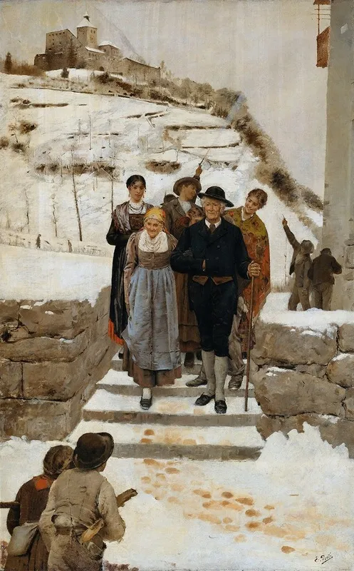 Goldene Hochzeit In Sudtirol Wall Art by Eugenio Prati - High-Resolution Digital Print