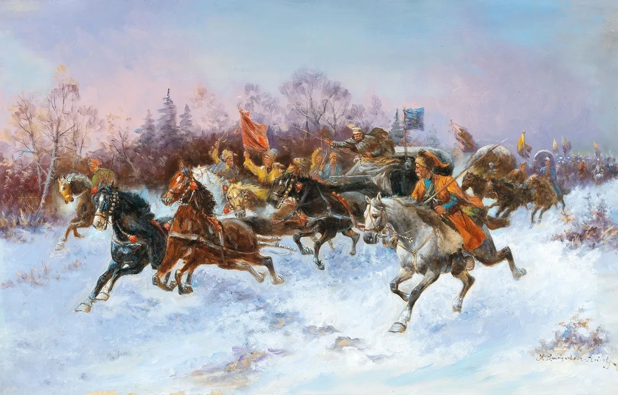 Goldtransport In Sibirien Wall Art by Adolf Baumgartner-Stoiloff - High-Resolution Digital Print