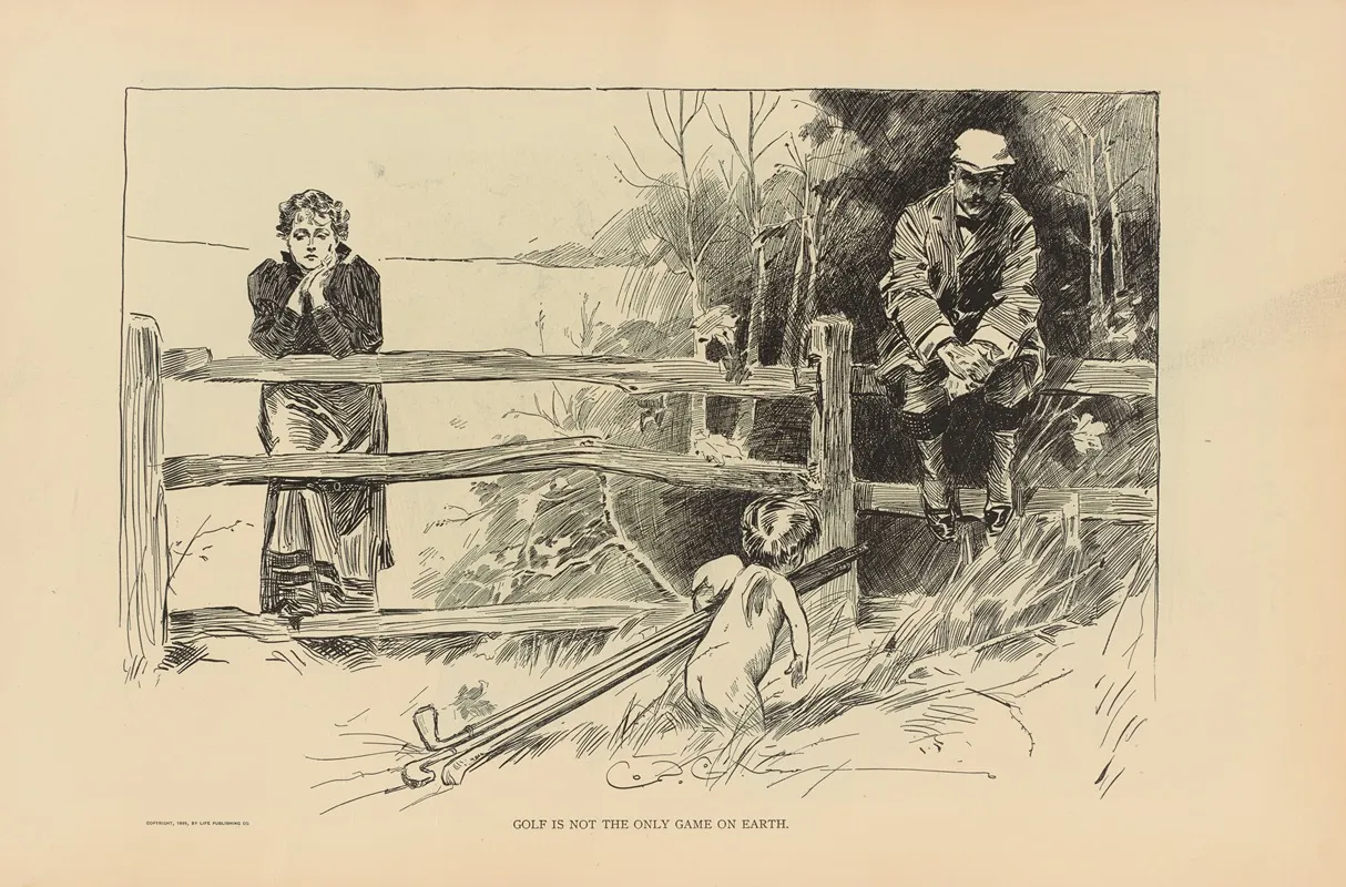Golf Is Not The Only Game On Earth 2 Wall Art by Charles Dana Gibson - High-Resolution Digital Print