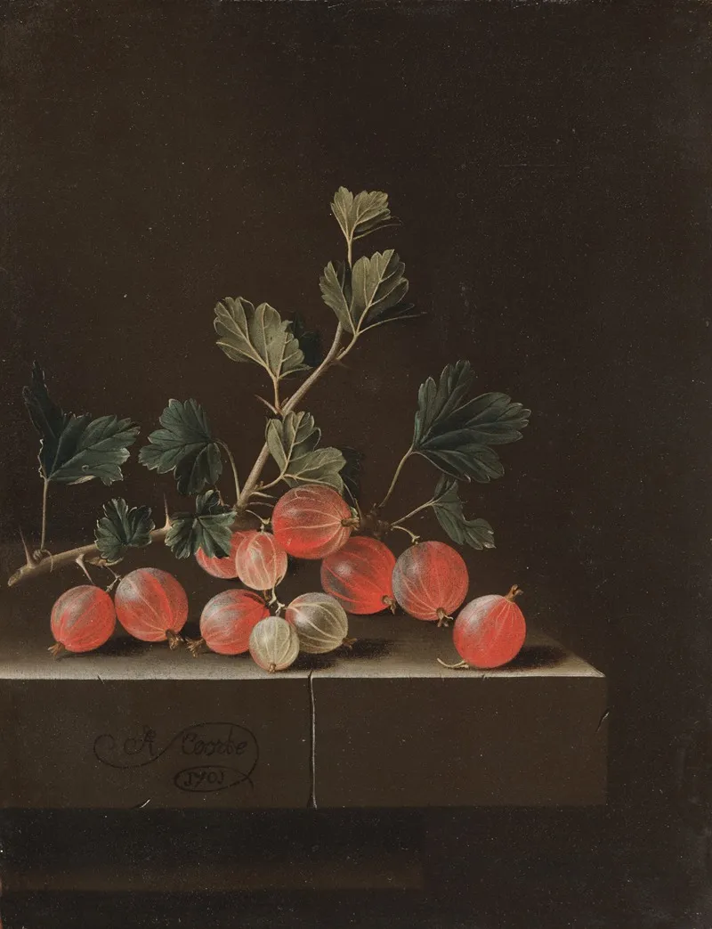Gooseberries On A Table 2 Wall Art by Adriaen Coorte - High-Resolution Digital Print