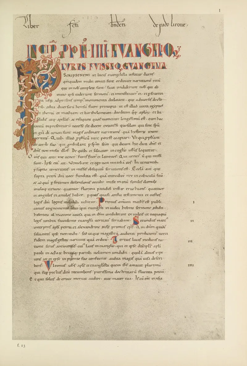 Gospels Of Matilda Countess Of Tuscany 1055 1115 Pl 02 Wall Art by George Frederic Warner - High-Resolution Digital Print