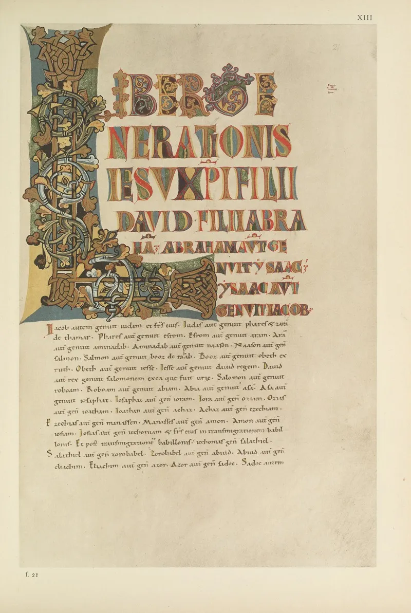 Gospels Of Matilda Countess Of Tuscany 1055 1115 Pl 07 Wall Art by George Frederic Warner - High-Resolution Digital Print
