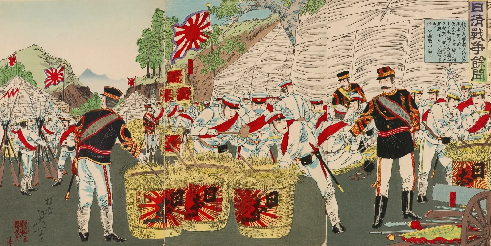 Gossip About The Sino Japanese War Wall Art by Watanabe Nobukazu - High-Resolution Digital Print