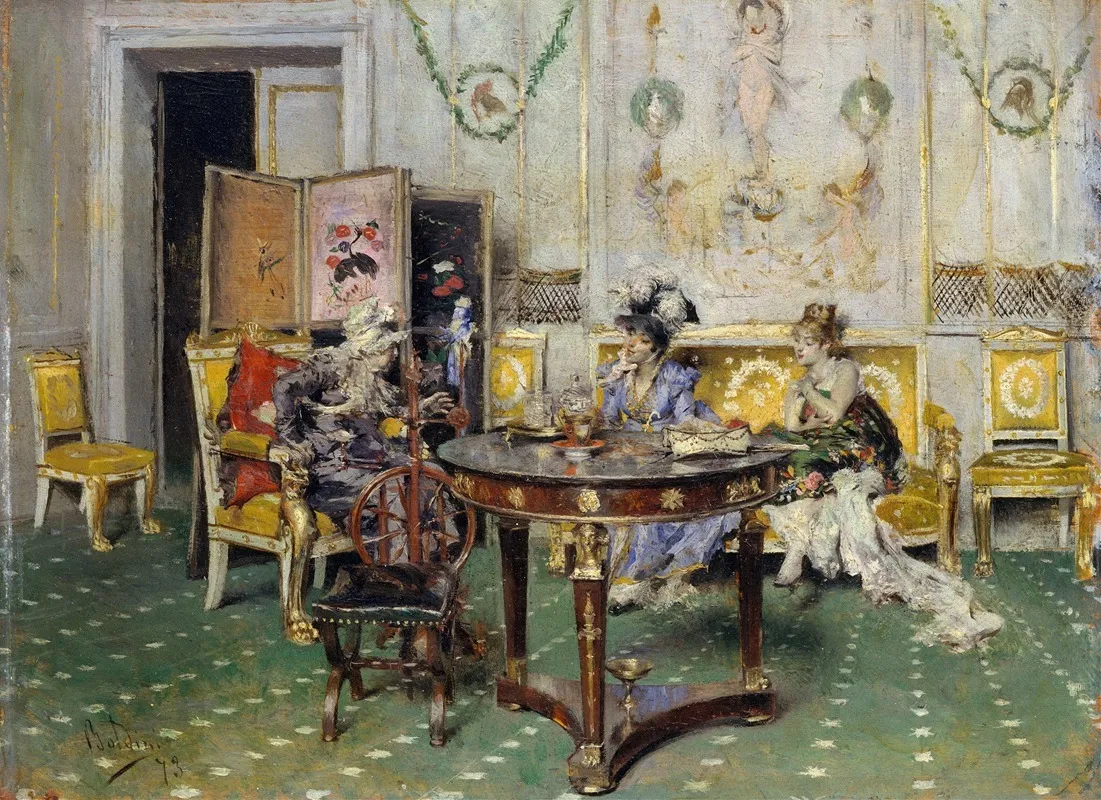 Gossip Wall Art by Giovanni Boldini - High-Resolution Digital Print