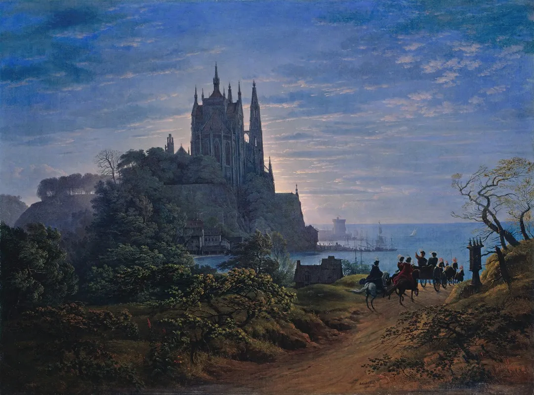 Gothic Church On A Rock By The Sea