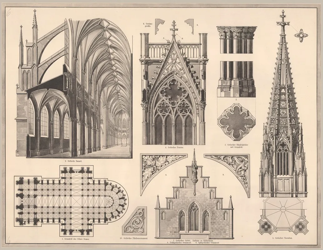 Gothic Style Wall Art by Ferdinand Hirt &amp; Sohn - High-Resolution Digital Print