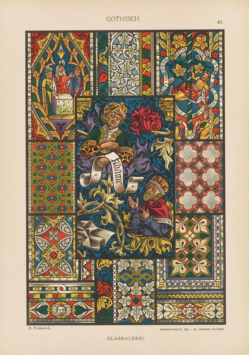 Gotisch Glasmalerei Wall Art by Heinrich Dolmetsch - High-Resolution Digital Print