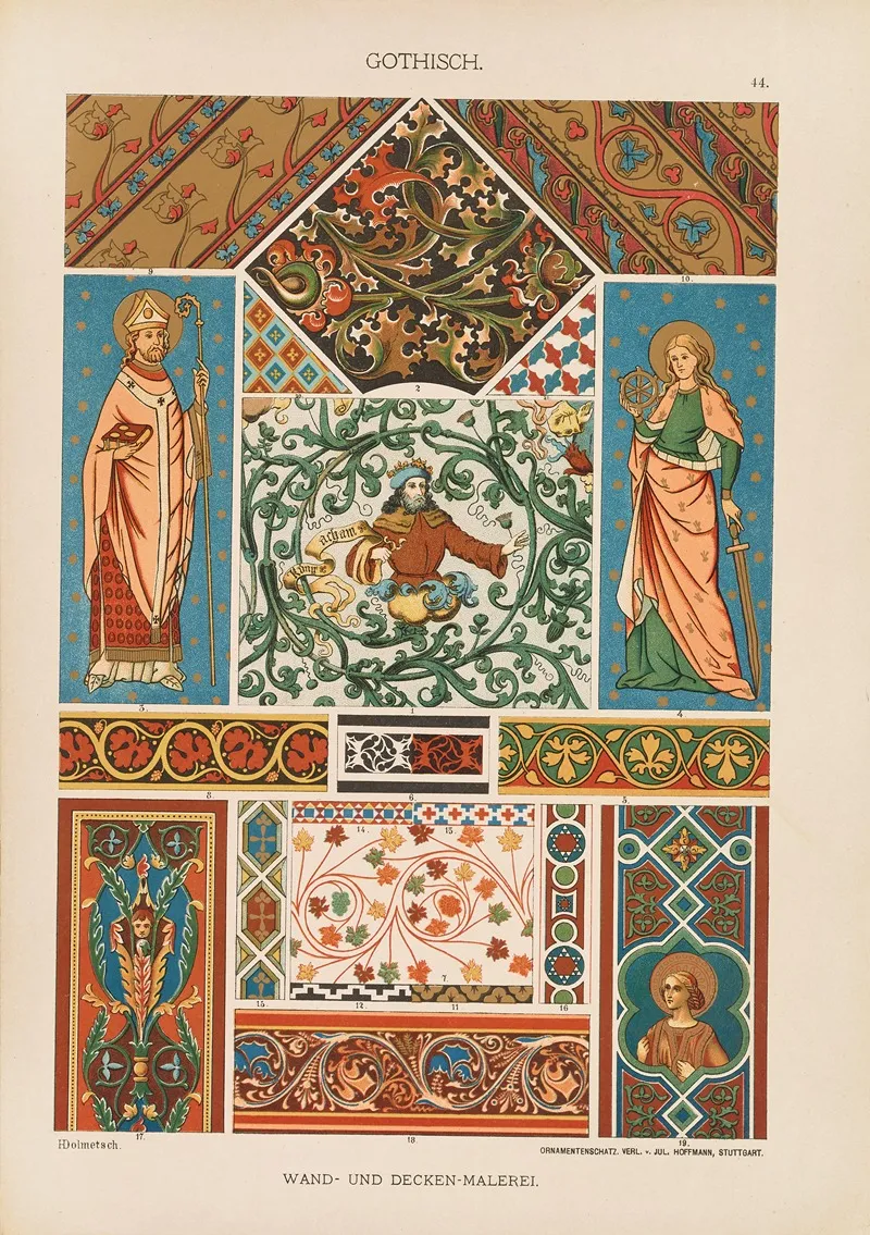 Gotisch Wand Und Decken Malerei Wall Art by Heinrich Dolmetsch - High-Resolution Digital Print