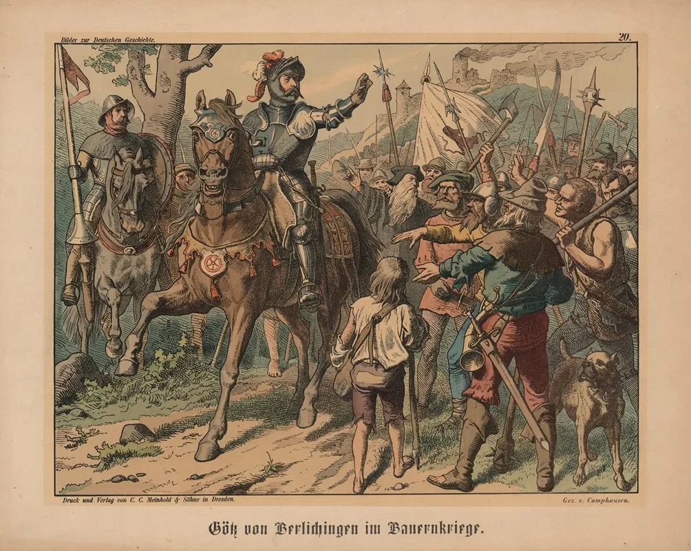 Gotz Von Berlichingen Im Bauernkriege Wall Art by Wilhelm Camphausen - High-Resolution Digital Print