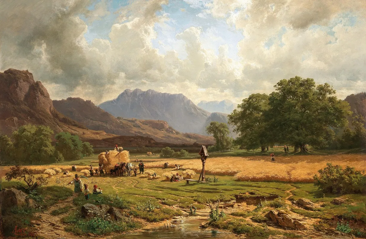 Grain Harvest In The Mountain