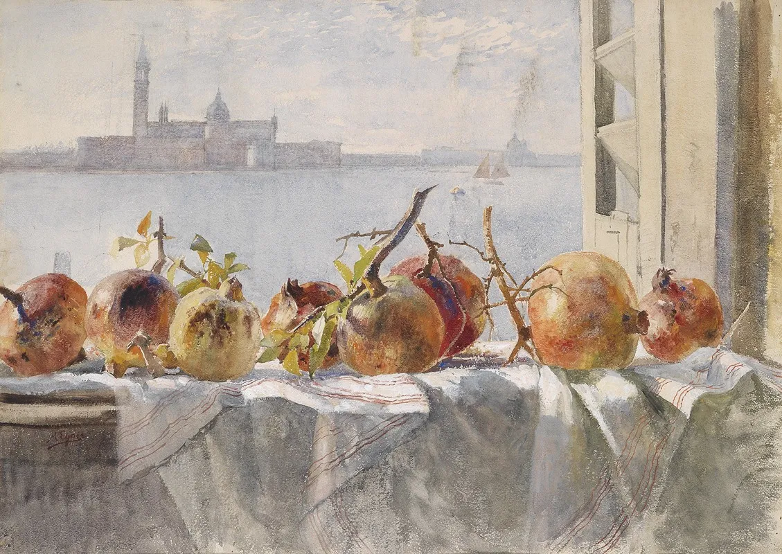 Granatapfel Auf Einer Fensterbank Wall Art by Marie Egner - High-Resolution Digital Print