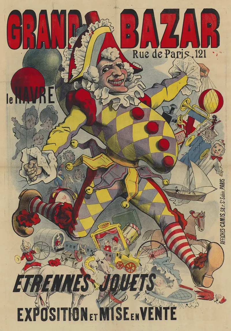 Grand Bazar Le Havre Etrennes Jouets Polichinelle Wall Art by Imp. Camis - High-Resolution Digital Print