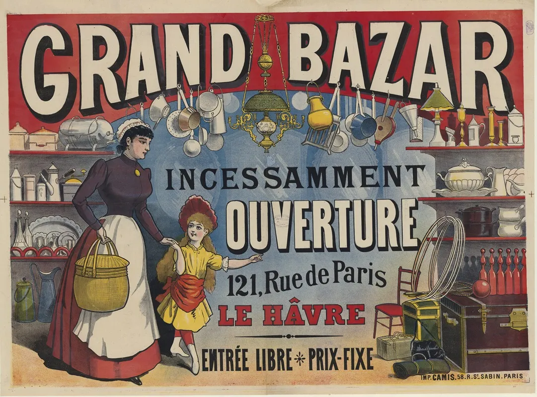 Grand Bazar Ouverture Le Havre Wall Art by Imp. Camis - High-Resolution Digital Print