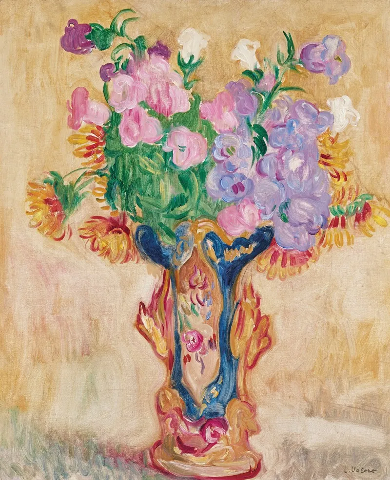 Grand Bouquet Au Vase En Porcelaine Wall Art by Louis Valtat - High-Resolution Digital Print
