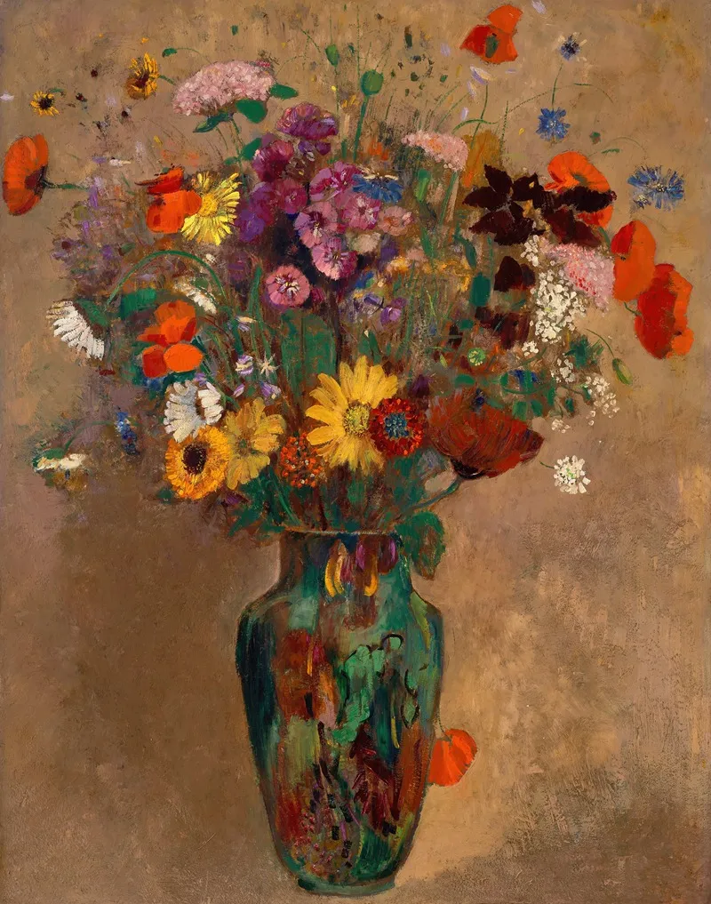 Grand Bouquet De Fleurs Des Champs Wall Art by Odilon Redon - High-Resolution Digital Print