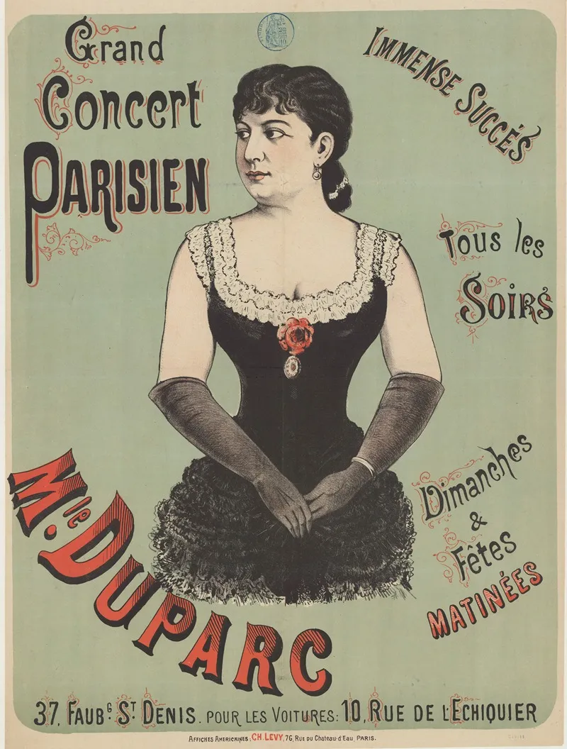 Grand Concert Parisien Immense Succes Tous Les Soirs Mle Duparc