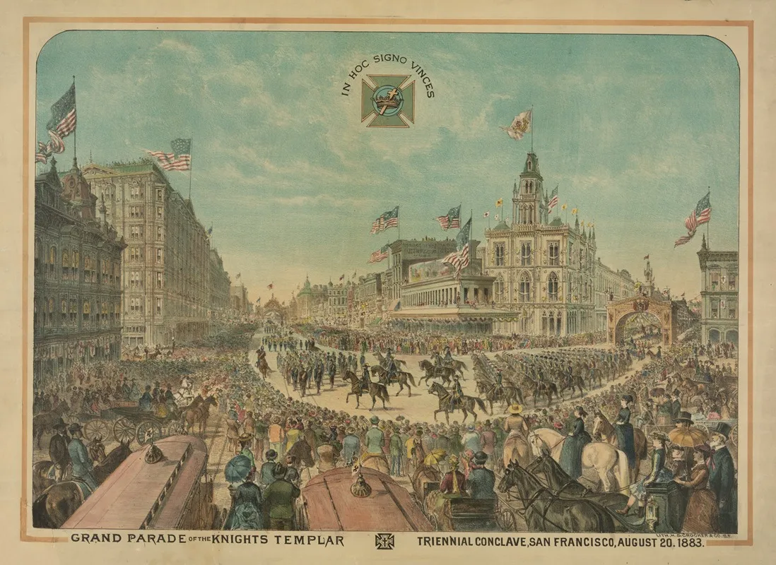 Grand Parade Of The Knights Templar Triennial Conclave San Francisco August 20 1883 Wall Art by H.S. Crocker &amp; Co. - High-Resolution Digital Print