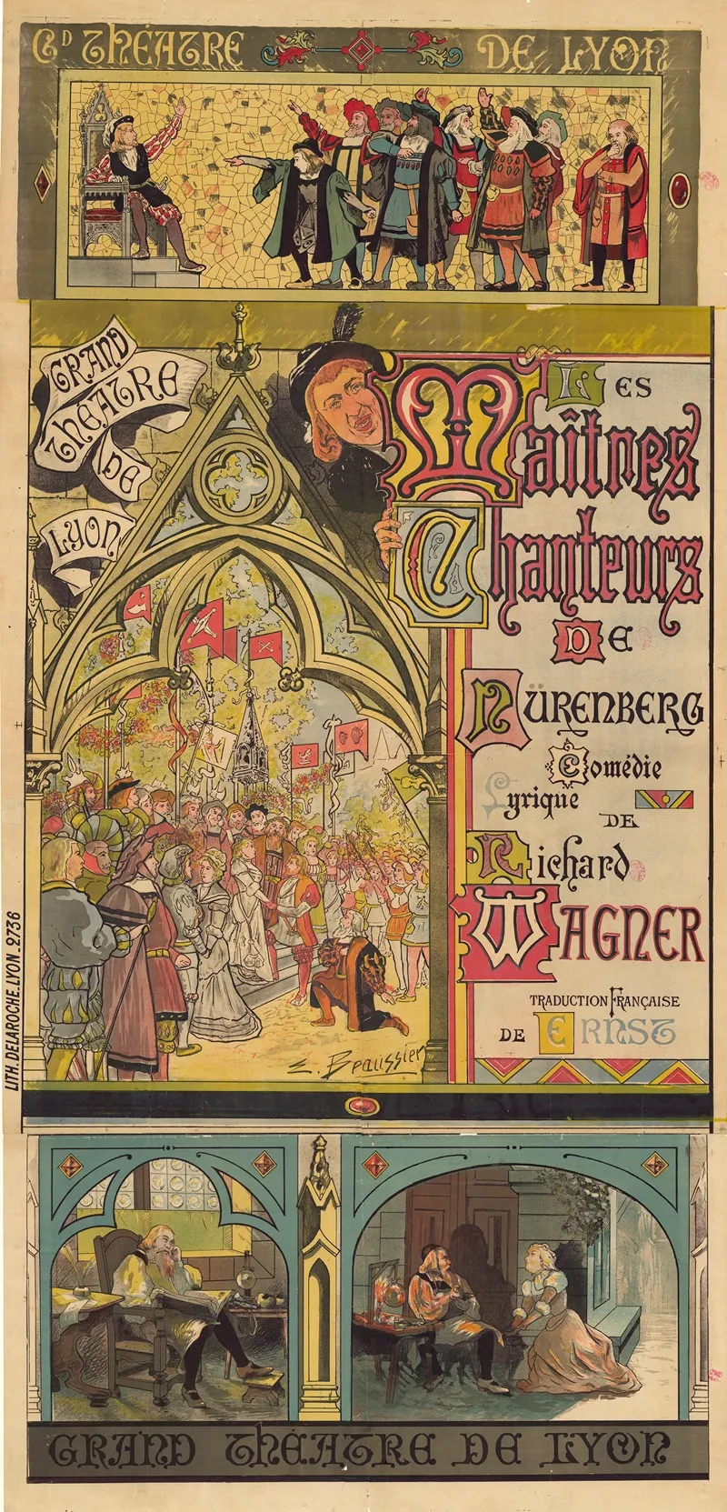 Grand Theatre De Lyon Les Maitres Chanteurs De Nurenberg Wall Art by Émile Beaussier - High-Resolution Digital Print
