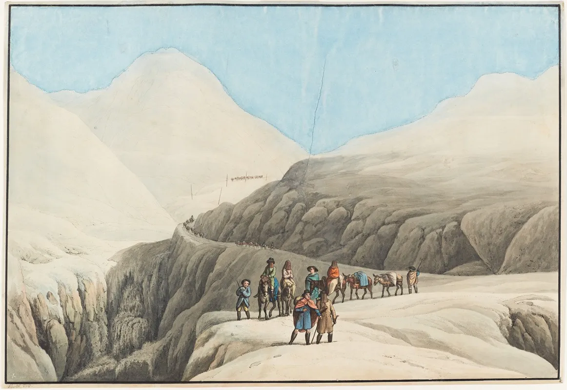 Grande Route Au Mont St Gotthard En Suisse Non Loin De Lhospice Wall Art by Johann Gottfried Jentzsch - High-Resolution Digital Print