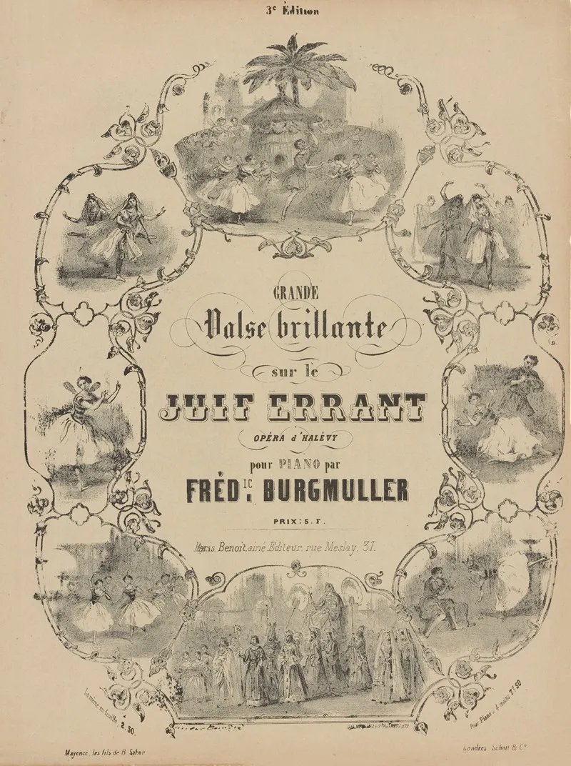 Grande Valse Brillante Sur Le Juif Errant Opera De Halevy Pour Piano Par Fred Ic Burgmuller 3e Edition Wall Art by Victor Coindre - High-Resolution Digital Print