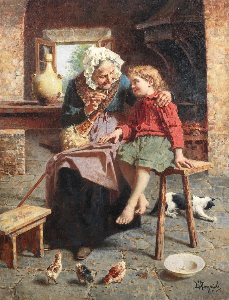 Grandmothers Tales Wall Art by Eugenio Zampighi - High-Resolution Digital Print