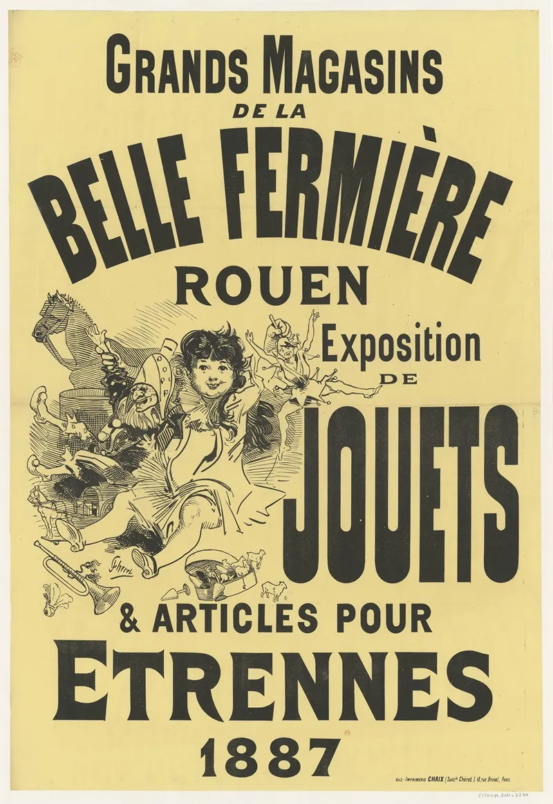 Grands Magasins De La Belle Fermiere Rouen Expositions De Jouets Articles Pour Etrennes 1887