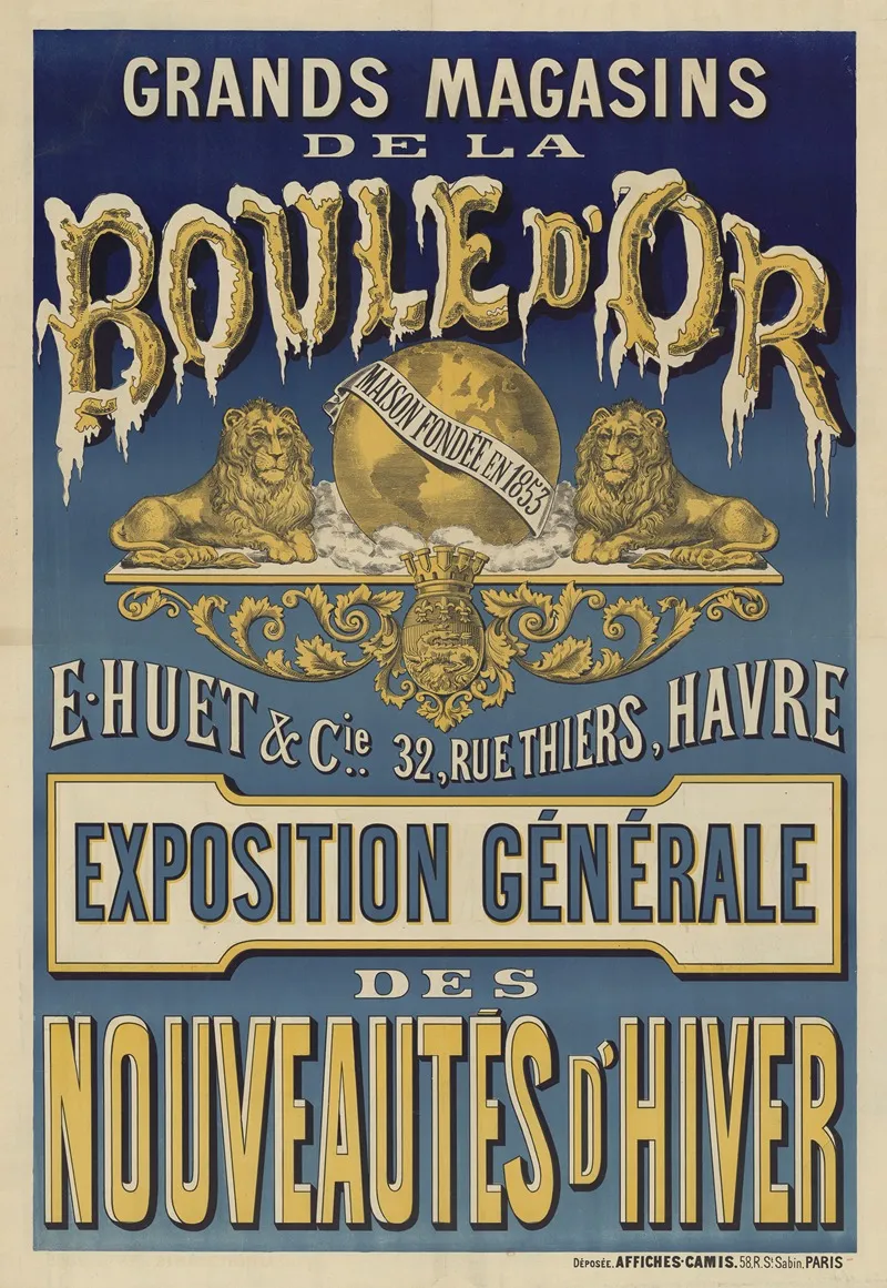 Grands Magasins De La Boule Dor Maison Fondee En 1853 E Huet Cie 32 Rue Thiers Havre Wall Art by Imp. Camis - High-Resolution Digital Print