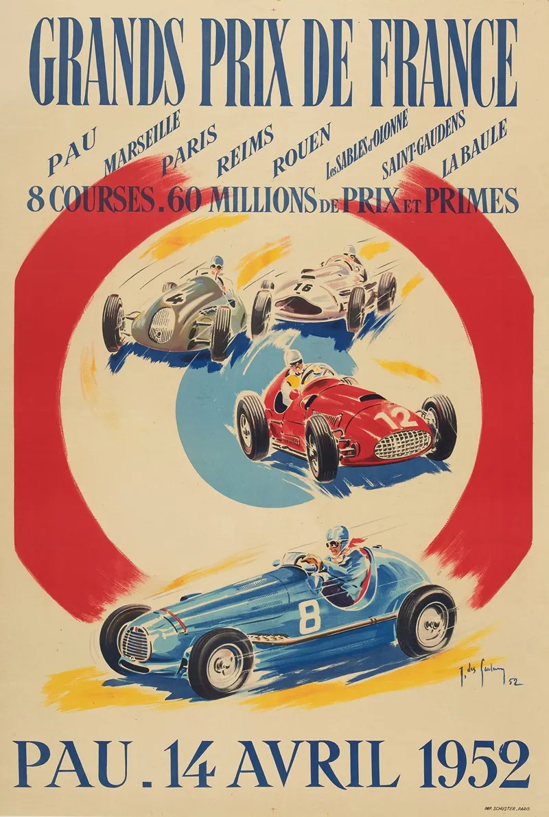 Grands Prix De France Wall Art by Jean Des Gachons - High-Resolution Digital Print