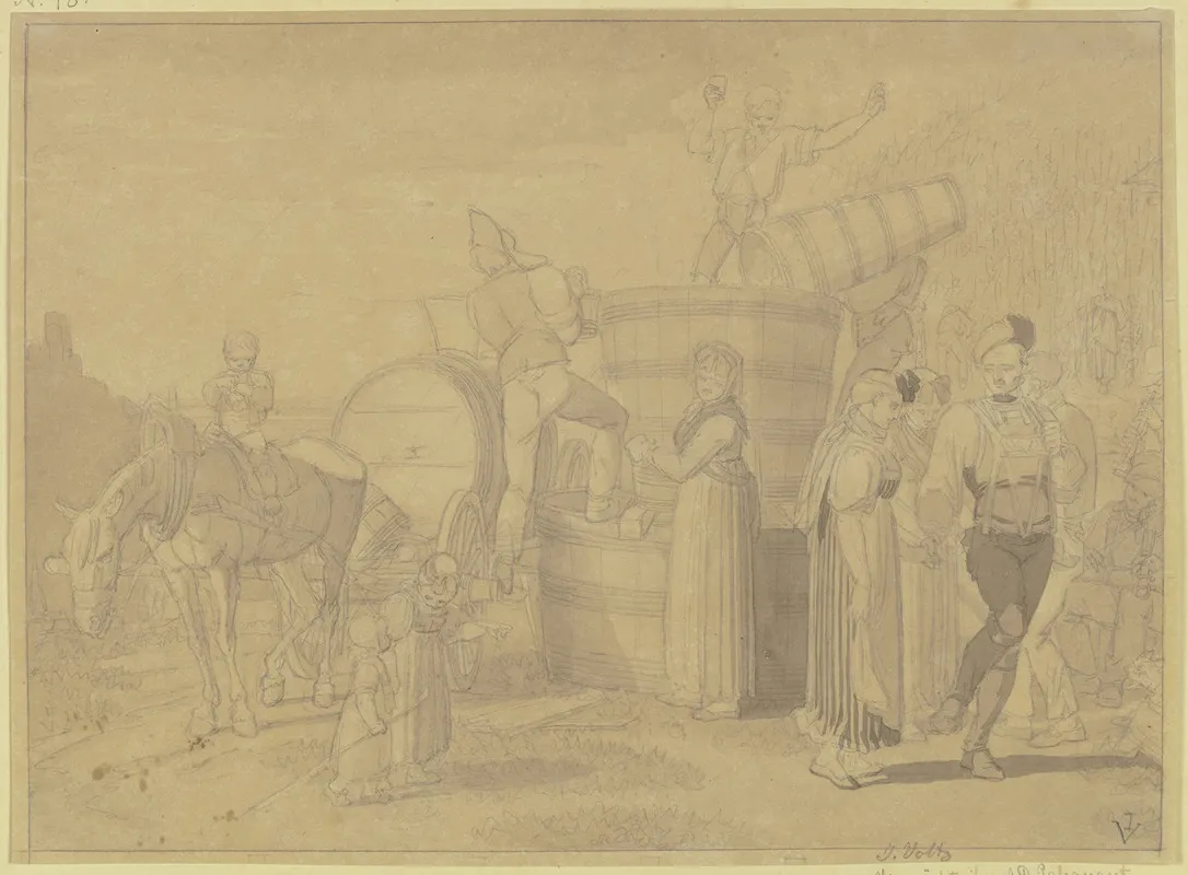 Grape Harvest 3 Wall Art by Johann Michael Voltz - High-Resolution Digital Print