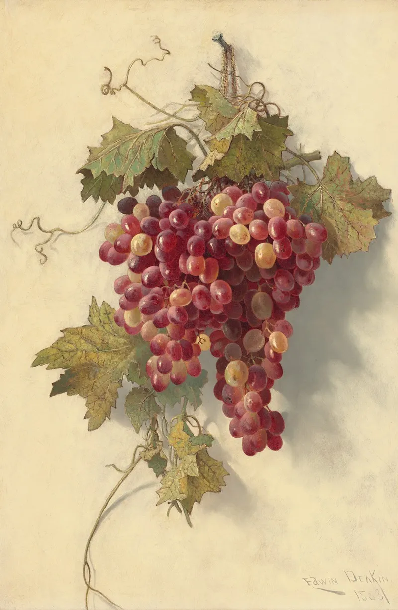 Grapes Against White Wall Wall Art by Edwin Deakin - High-Resolution Digital Print