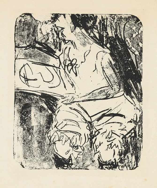Graphik Besehendes Madchen Wall Art by Ernst Ludwig Kirchner - High-Resolution Digital Print