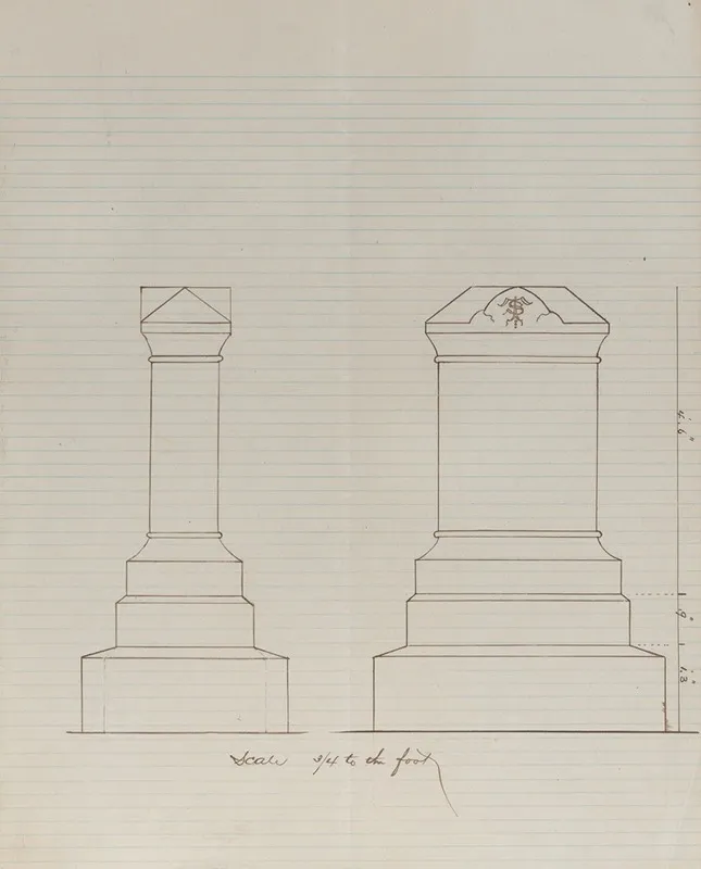 Grave Monument Design Two Elevations Wall Art by Alexander Maxwell - High-Resolution Digital Print
