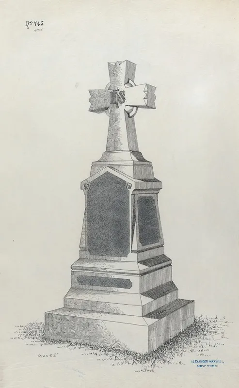 Grave Monument With Cross No 745 Wall Art by Alexander Maxwell - High-Resolution Digital Print
