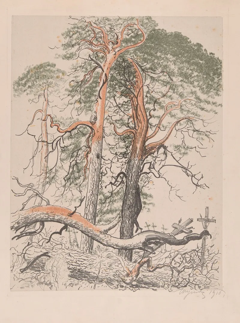 Graves Of Legionaries At The Foot Of Tall Pine Trees