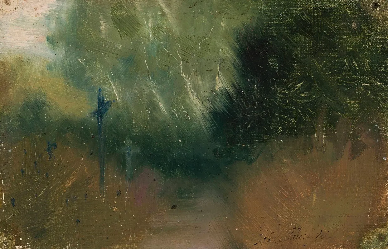 Graveyard At Dusk Wall Art by Czesław Pełczyński - High-Resolution Digital Print