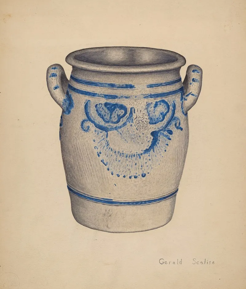 Gray Pottery Jar Wall Art by Gerald Scalise - High-Resolution Digital Print