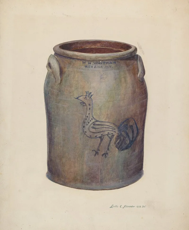 Gray Stoneware Crock 2 Wall Art by Luella Schroeder - High-Resolution Digital Print