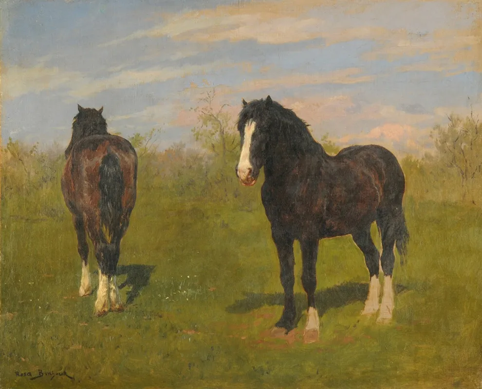 Grazing Horses Wall Art by Rosa Bonheur - High-Resolution Digital Print