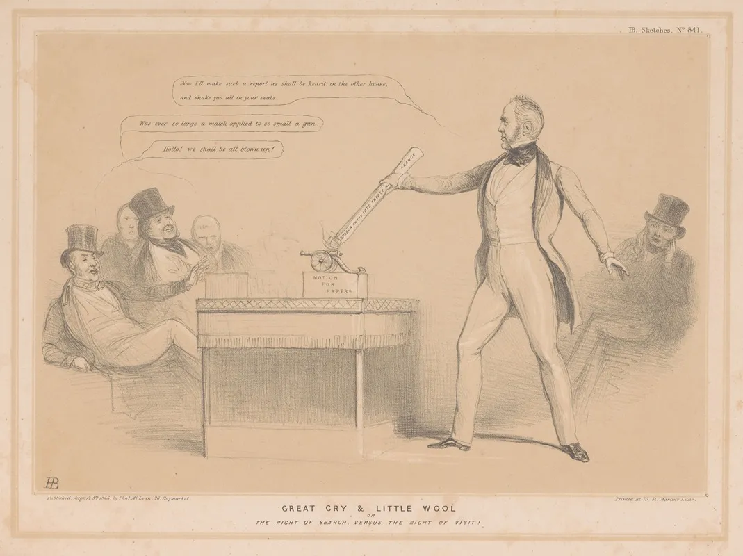 Great Cry And Little Wool Or The Right Of Search Versus The Right Of Visit Wall Art by John Doyle - High-Resolution Digital Print
