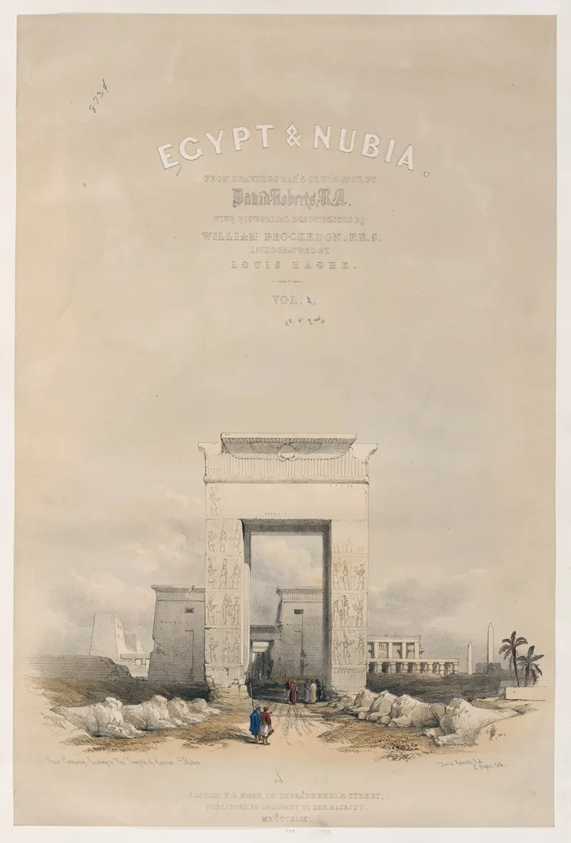 Great Gateway Leading To The Temple Of Karnac Karnak Thebes Title Vignette Vol 2 Wall Art by David Roberts - High-Resolution Digital Print