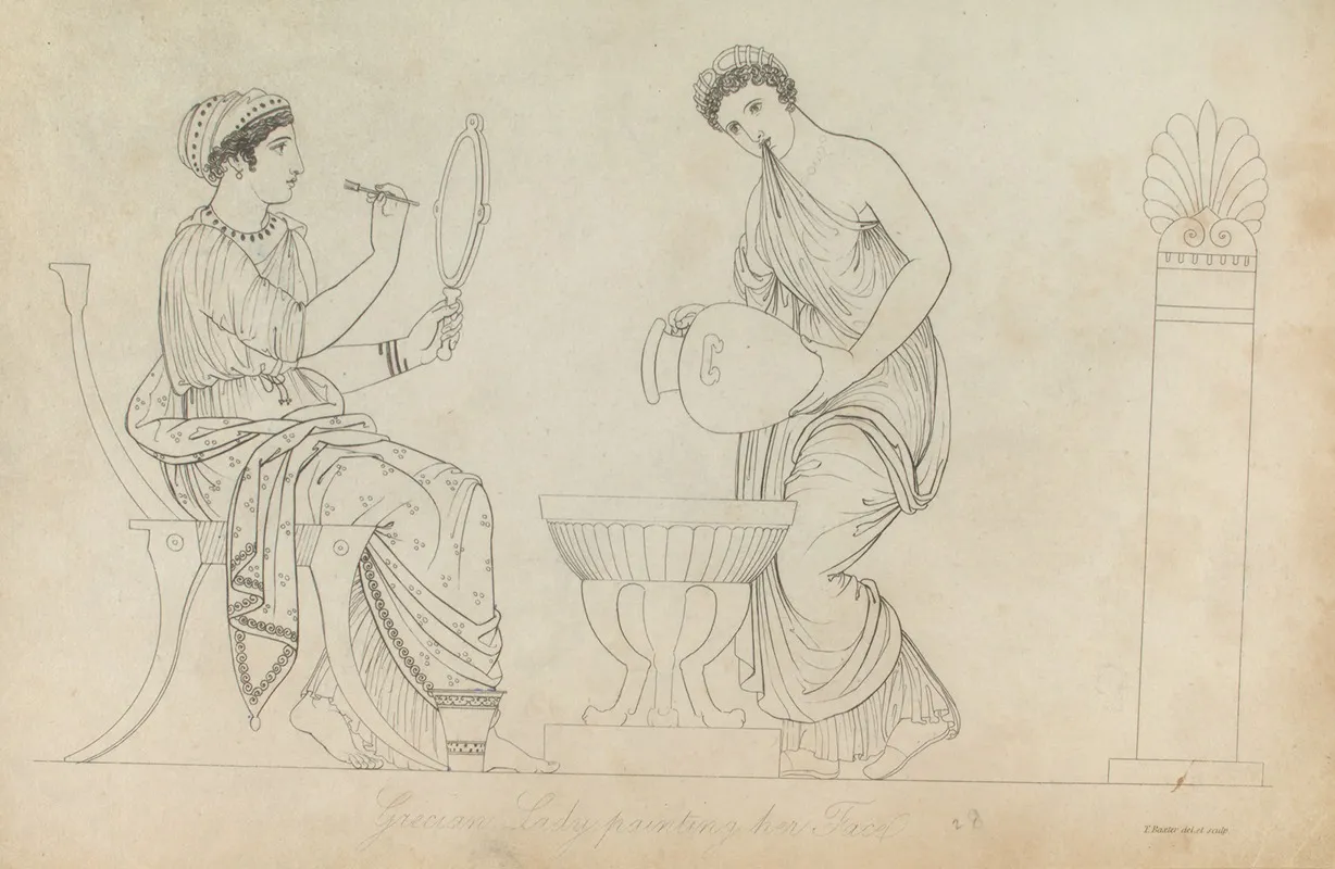 Grecian Lady Painting Her Face