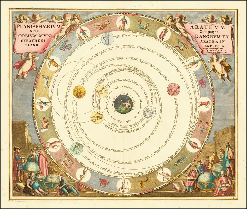 Greek Astronomer Aratus Model Of The Universe Wall Art by Andreas Cellarius - High-Resolution Digital Print