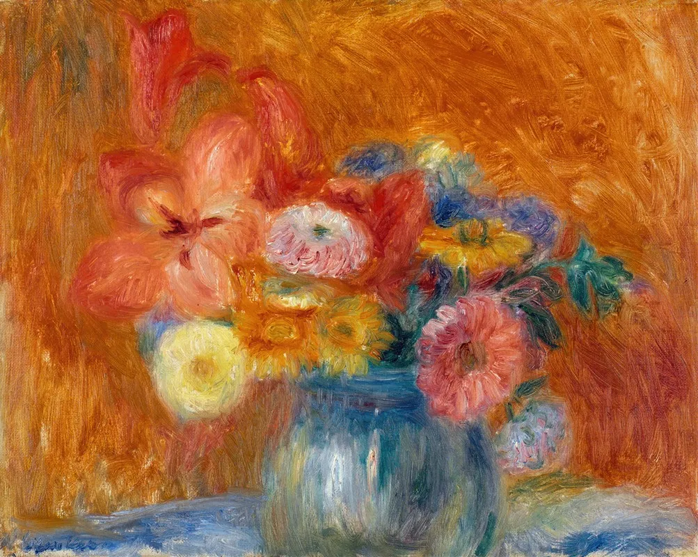 Green Bowl Of Flowers Wall Art by William James Glackens - High-Resolution Digital Print