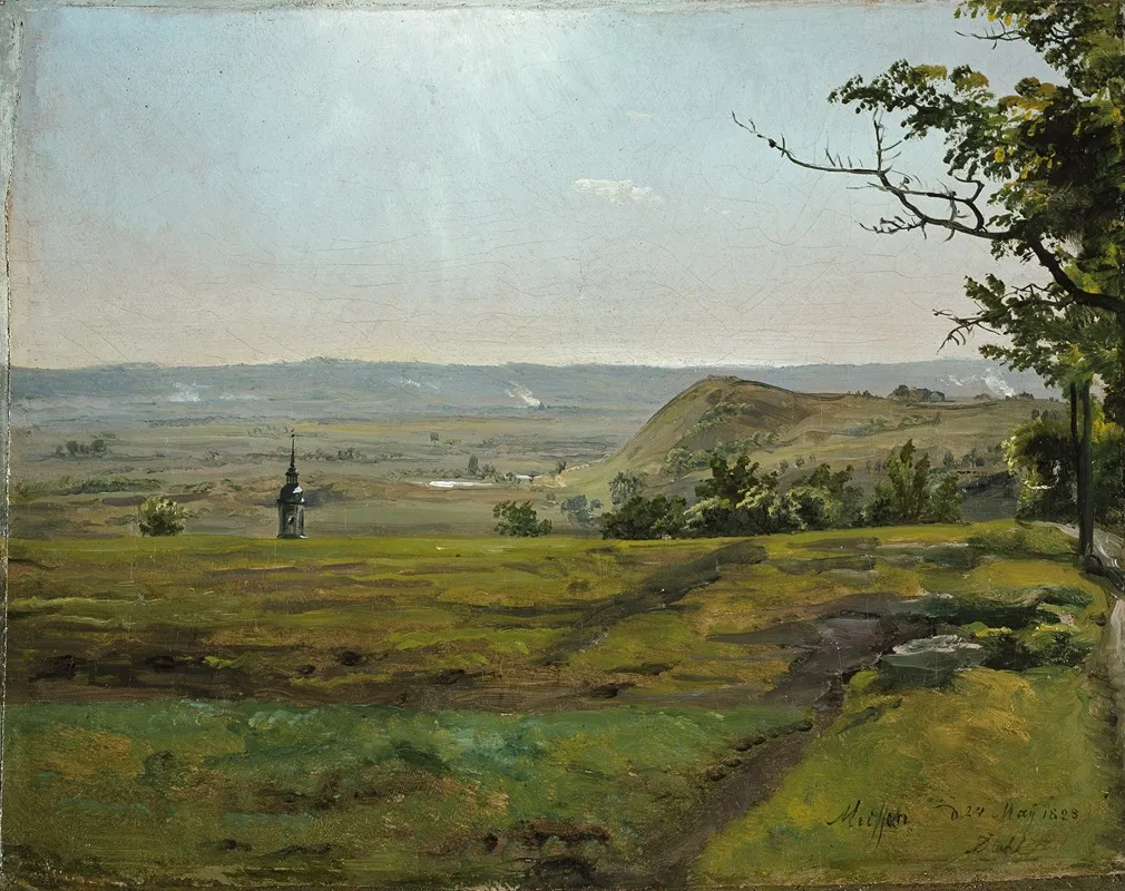 Green Fields Near Meissen Wall Art by Johan Christian Dahl - High-Resolution Digital Print