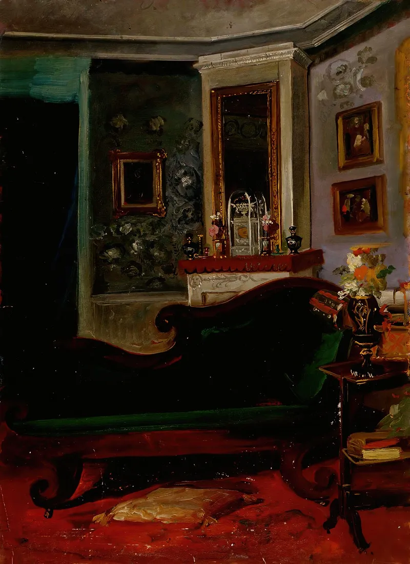 Green Sofa Wall Art by Robert Wilhelm Ekman - High-Resolution Digital Print