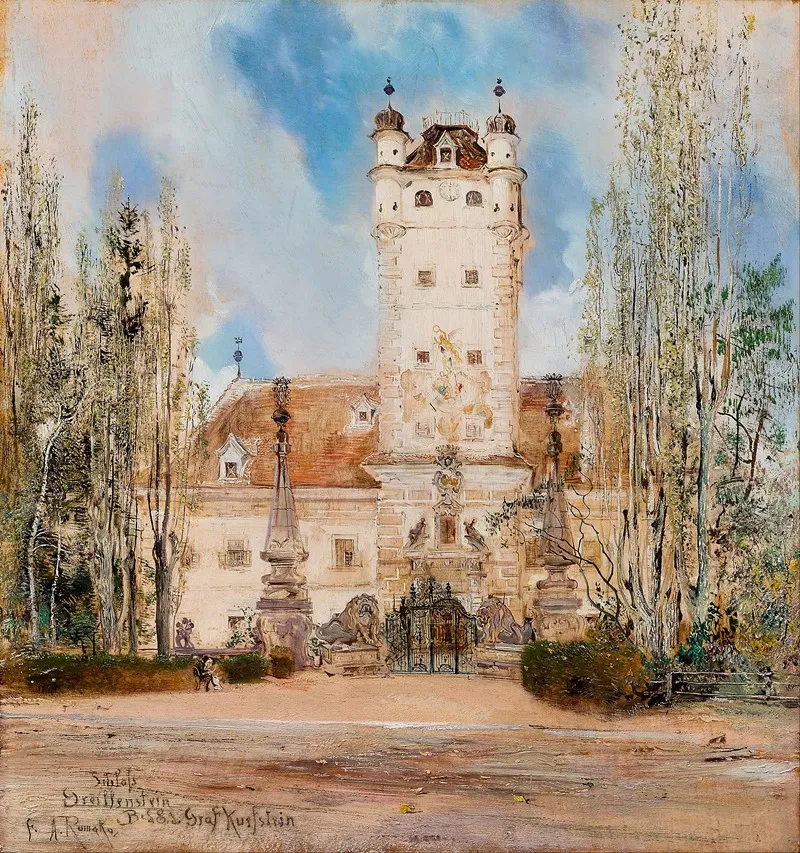 Greillenstein Castle Wall Art by Anton Romako - High-Resolution Digital Print